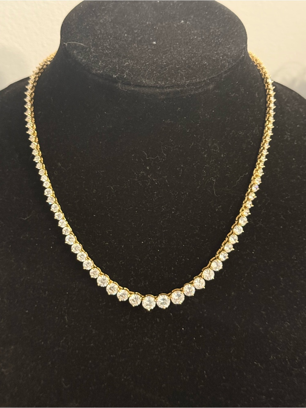 Gold-Tone Crystal Tennis Necklace